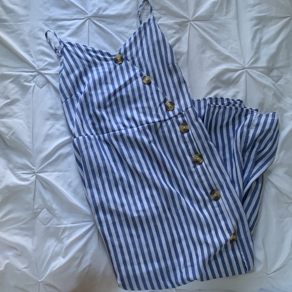 Long Blue Stripe with cut in the legs